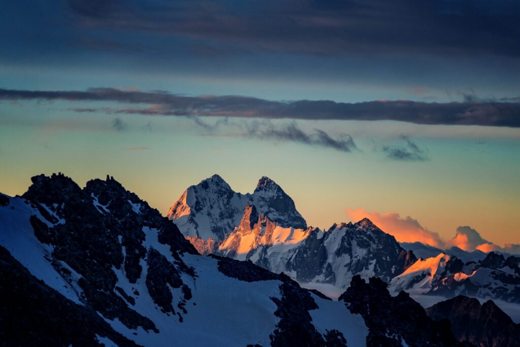 High peaks of the Caucasus mountains